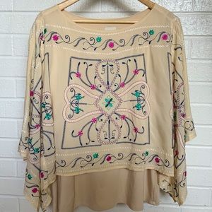 Chico’s Embroidered Twofer Top